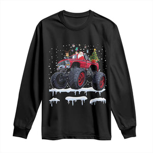 Christmas Santa Monster Truck Long Sleeve Shirt American Offroad Xmas Boys Kids Toddler Youth TS10 Black Print Your Wear