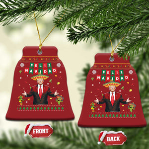 Mexico Xmas Trump Christmas Ornament Feliz Navidad Xmas Funny Trump Santa Ugly Gift TS10 Bell Flake Red Print Your Wear