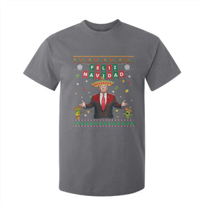 Mexico Christmas Trump T Shirt For Kid Feliz Navidad Xmas Funny Trump Santa Ugly Christmas TS10 Charcoal Print Your Wear