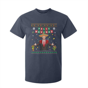 Mexico Christmas Trump T Shirt For Kid Feliz Navidad Xmas Funny Trump Santa Ugly Christmas TS10 Navy Print Your Wear