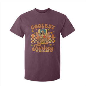 Thanksgiving Kids T Shirt For Kid Coolest Turkey At The Table Boys Toddler Youth TS10 Maroon Print Your Wear