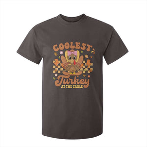 Thanksgiving Kids T Shirt For Kid Coolest Turkey At The Table Girls Toddler Youth TS10 Dark Chocolate Print Your Wear