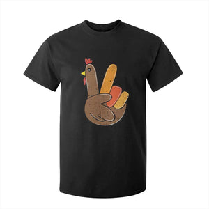 Thanksgiving T Shirt For Kid Peace Sign Turkey Hand Cool Thanksgiving Hippie TS10 Black Print Your Wear