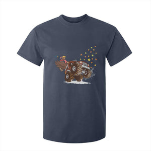 Thanksgiving Turkey T Shirt For Kid Riding Monster Truck Boys Kids TS10 Navy Print Your Wear