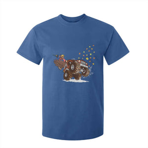 Thanksgiving Turkey T Shirt For Kid Riding Monster Truck Boys Kids TS10 Royal Blue Print Your Wear