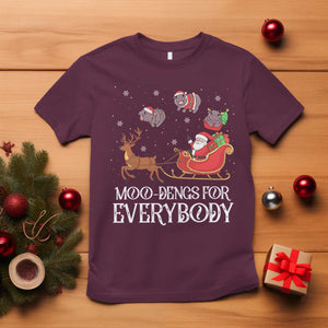 Christmas Moo Deng T Shirt Moo-deng For Everybody Funny Xmas Santa TS10 Maroon Print Your Wear