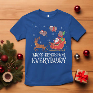 Christmas Moo Deng T Shirt Moo-deng For Everybody Funny Xmas Santa TS10 Royal Blue Print Your Wear