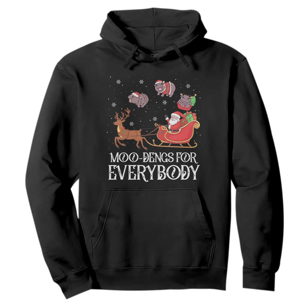 Christmas Moo Deng Hoodie Moo-deng For Everybody Funny Xmas Santa TS10 Black Print Your Wear