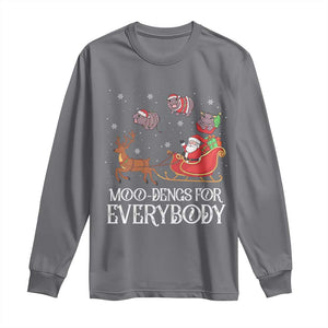 Christmas Moo Deng Long Sleeve Shirt Moo-deng For Everybody Funny Xmas Santa TS10 Charcoal Print Your Wear