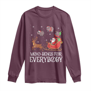 Christmas Moo Deng Long Sleeve Shirt Moo-deng For Everybody Funny Xmas Santa TS10 Maroon Print Your Wear