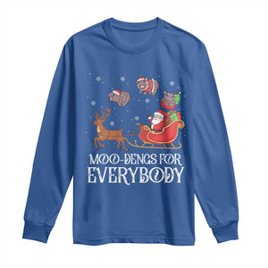 Christmas Moo Deng Long Sleeve Shirt Moo-deng For Everybody Funny Xmas Santa TS10 Royal Blue Print Your Wear