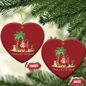 Hawaii Christmas Ornament Christmas On The Beach Holiday Xmas Palm Tree TS10 Heart Red Print Your Wear