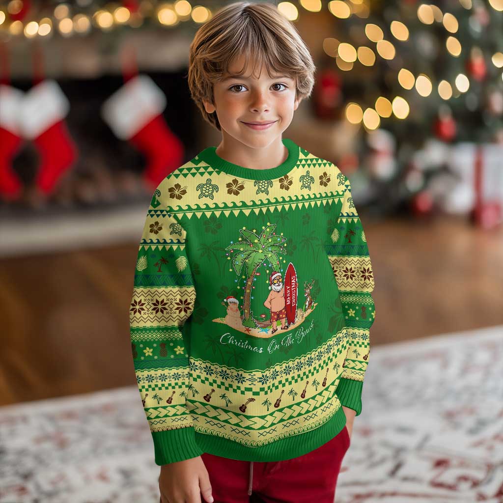 Hawaii Ugly Christmas Sweater Christmas On The Beach Holiday Xmas Palm Tree TS10 Forest Print Your Wear