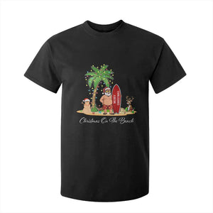 Hawaii Christmas T Shirt For Kid Christmas On The Beach Holiday Xmas Palm Tree TS10 Black Print Your Wear