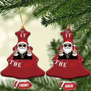 Funny Santa Xmas Christmas Ornament I Do It For The Ho's Rude Xmas TS10 Christmas Tree Red Print Your Wear