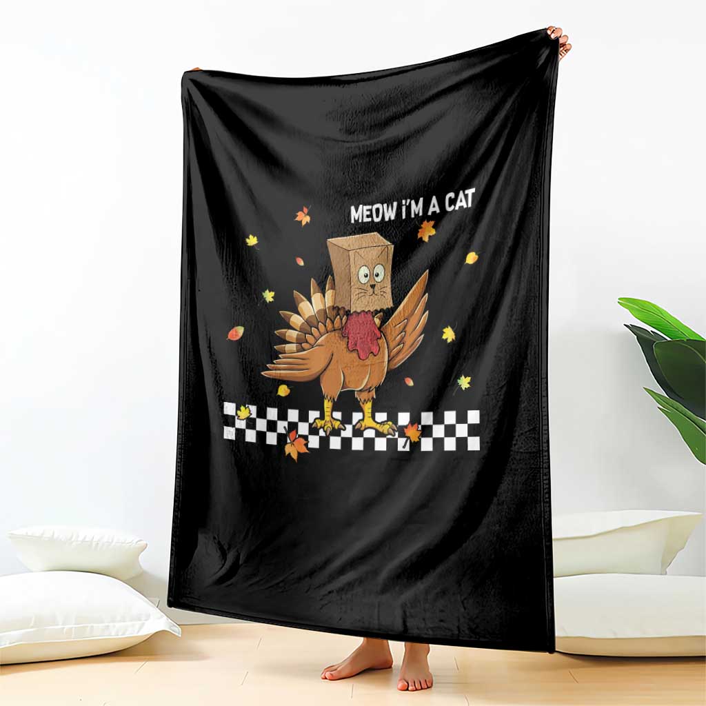 Turkey Cat Throw Blanket Funny Thanksgiving Meow TS10 Print Your Wear