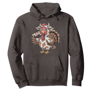 Funny Thanksgiving Hoodie Turkey Moo Cow Lovers TS10 Dark Chocolate Print Your Wear