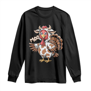 Funny Thanksgiving Long Sleeve Shirt Turkey Moo Cow Lovers TS10 Black Print Your Wear