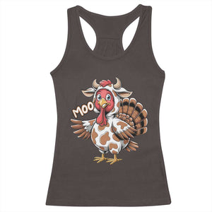 Funny Thanksgiving Racerback Tank Top Turkey Moo Cow Lovers TS10 Dark Chocolate Print Your Wear