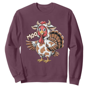 Funny Thanksgiving Sweatshirt Turkey Moo Cow Lovers TS10 Maroon Print Your Wear