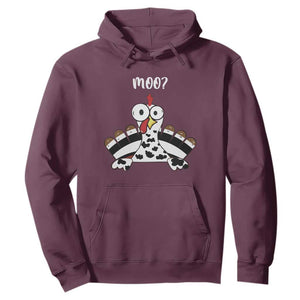 Funny Thanksgiving Hoodie Turkey Moo Cow Farmer Gift TS10 Maroon Print Your Wear