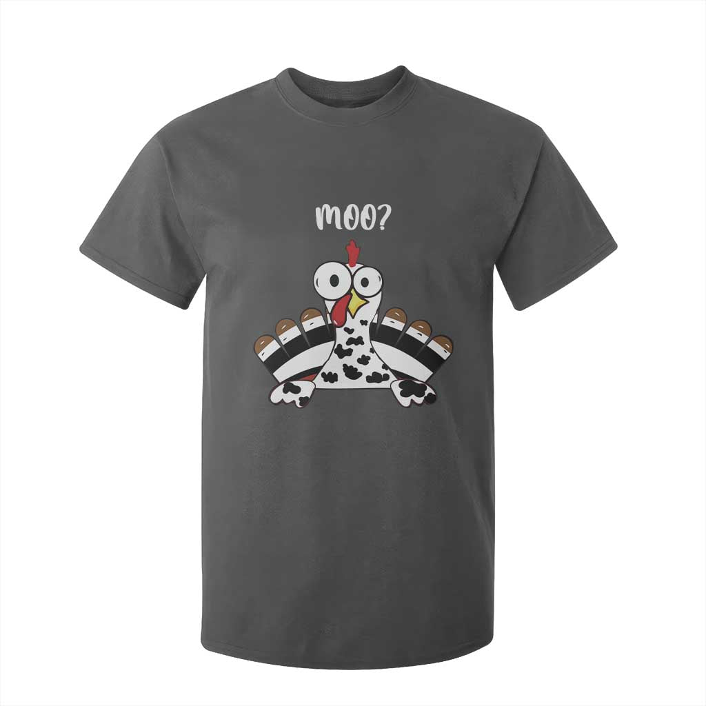 Funny Thanksgiving T Shirt For Kid Turkey Moo Cow Farmer Gift TS10 Dark Heather Print Your Wear