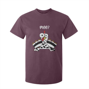 Funny Thanksgiving T Shirt For Kid Turkey Moo Cow Farmer Gift TS10 Maroon Print Your Wear