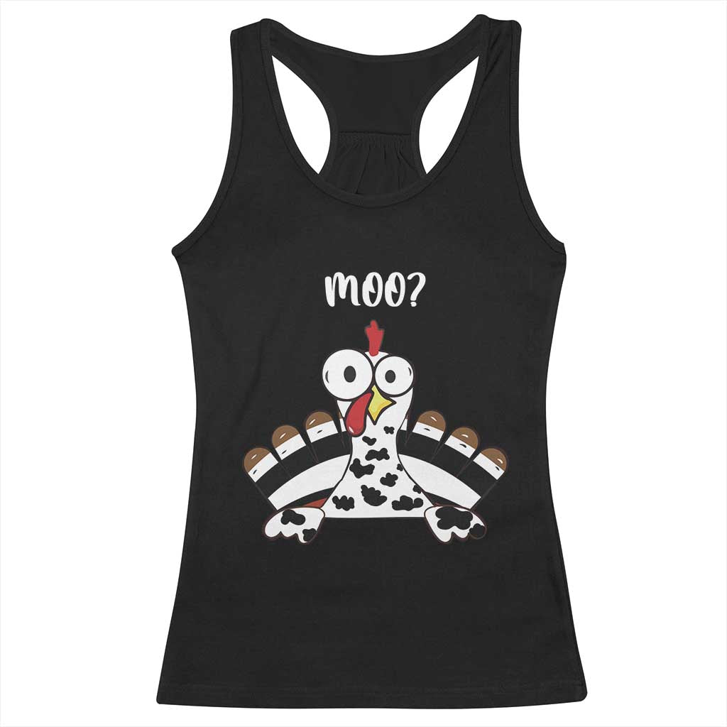 Funny Thanksgiving Racerback Tank Top Turkey Moo Cow Farmer Gift TS10 Black Print Your Wear