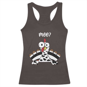 Funny Thanksgiving Racerback Tank Top Turkey Moo Cow Farmer Gift TS10 Dark Chocolate Print Your Wear