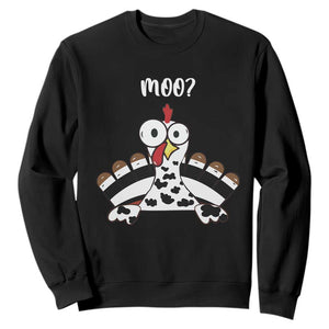 Funny Thanksgiving Sweatshirt Turkey Moo Cow Farmer Gift TS10 Black Print Your Wear