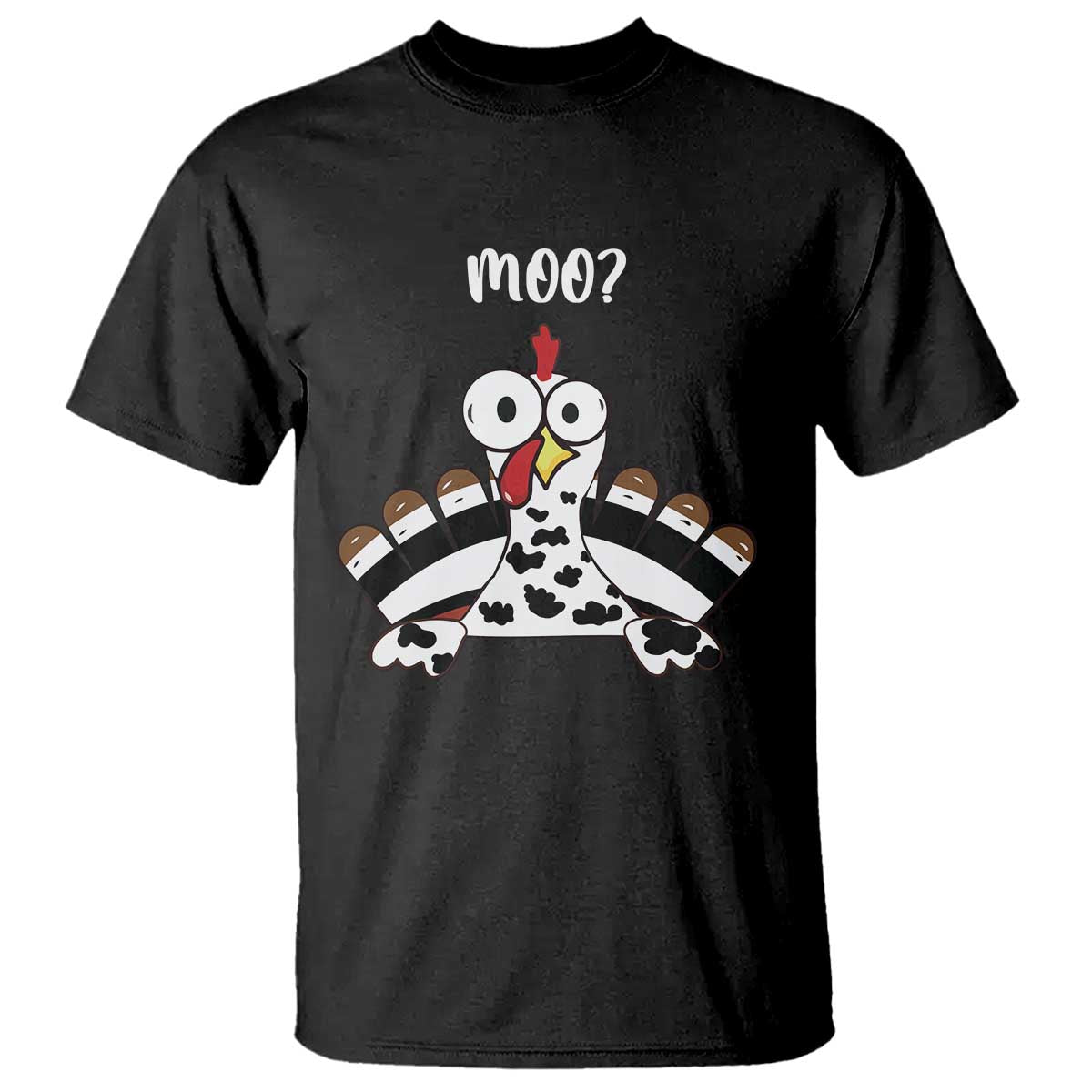 Funny Thanksgiving T Shirt Turkey Moo Cow Farmer Gift TS10 Black Print Your Wear