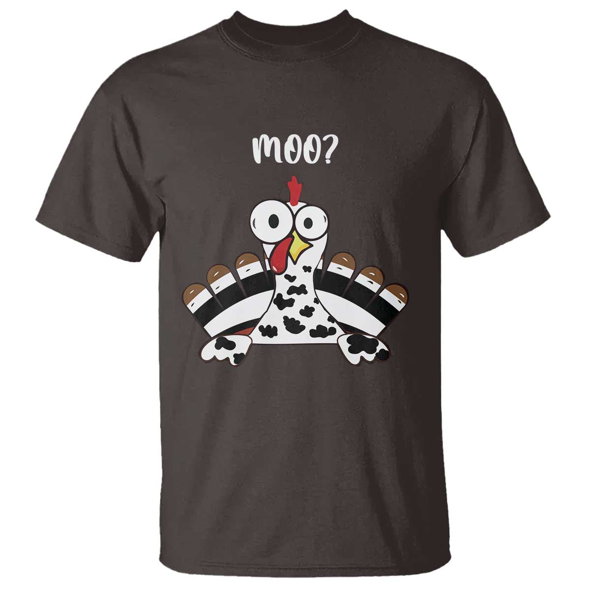 Funny Thanksgiving T Shirt Turkey Moo Cow Farmer Gift TS10 Dark Chocolate Print Your Wear