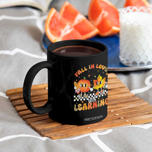Autumn Teacher Coffee Mug Retro Fall In Love With Learning Thanksgiving Pumpkin TS10 Print Your Wear