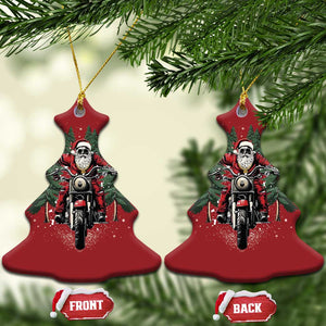 Xmas Motorcycle Christmas Ornament Santa Biker Riding Motorcycle TS10 Christmas Tree Red Print Your Wear