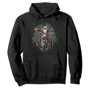Christmas Motorcycle Hoodie Santa Biker Riding Motorcycle TS10 Black Print Your Wear