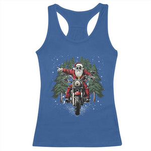 Christmas Motorcycle Racerback Tank Top Santa Biker Riding Motorcycle TS10 Royal Blue Print Your Wear