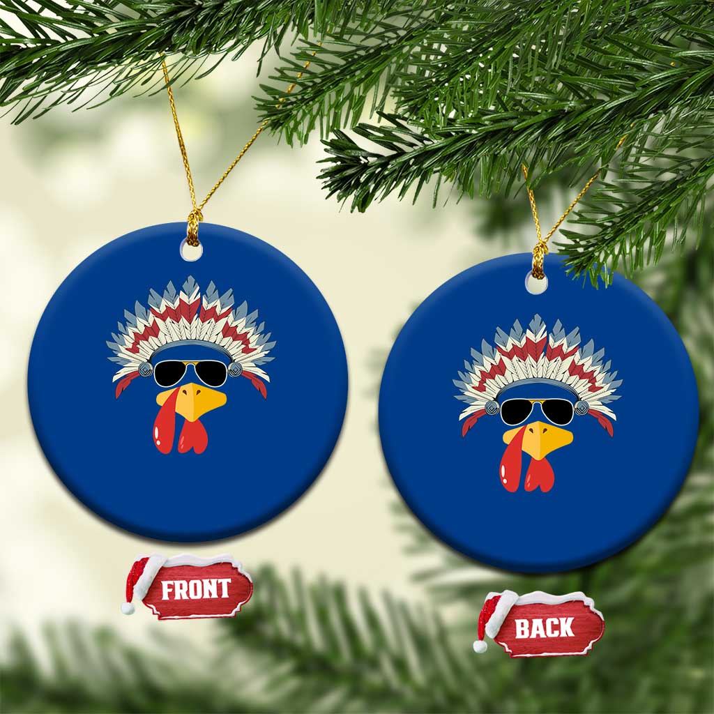 Funny Turkey Face Ceramic Ornament Thanksgiving Family Group Native American Costumes TS10 1pc Blue Print Your Wear