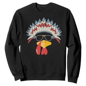 Funny Turkey Face Sweatshirt Thanksgiving Family Group Native American Costumes TS10 Black Print Your Wear