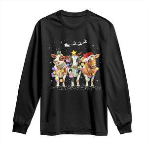 Christmas Cow Long Sleeve Shirt Cow Lover Xmas Gifts TS10 Black Print Your Wear