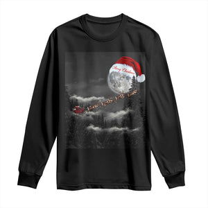 Merry Christmas Long Sleeve Shirt Santa To The Moon TS10 Black Print Your Wear