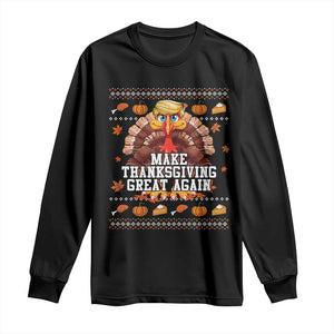 Funny Thanksgiving Trump 2024 Long Sleeve Shirt Make Thanksgiving Great Again Trump Turkey TS10 Black Print Your Wear