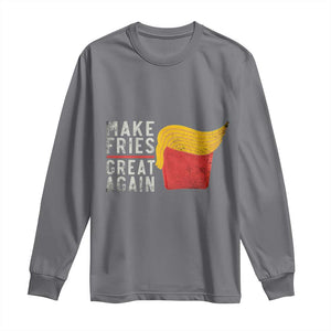 Funny Fries Long Sleeve Shirt Vintage Make Fries Great Again TS10 Charcoal Print Your Wear