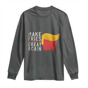 Funny Fries Long Sleeve Shirt Vintage Make Fries Great Again TS10 Dark Heather Print Your Wear