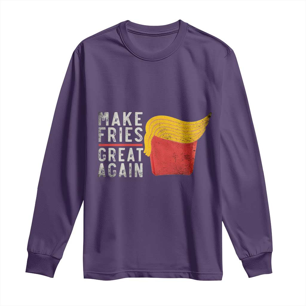 Funny Fries Long Sleeve Shirt Vintage Make Fries Great Again TS10 Purple Print Your Wear