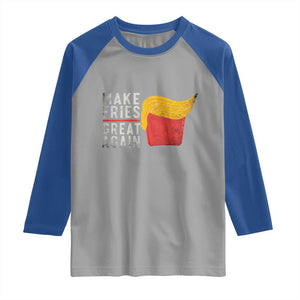 Funny Fries Raglan Shirt Vintage Make Fries Great Again TS10 Sport Gray Royal Print Your Wear