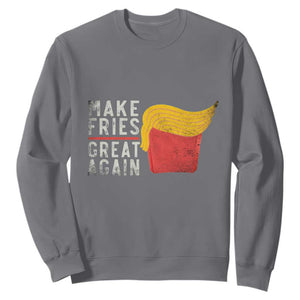 Funny Fries Sweatshirt Vintage Make Fries Great Again TS10 Charcoal Print Your Wear