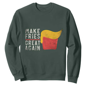 Funny Fries Sweatshirt Vintage Make Fries Great Again TS10 Dark Forest Green Print Your Wear