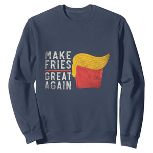 Funny Fries Sweatshirt Vintage Make Fries Great Again TS10 Navy Print Your Wear