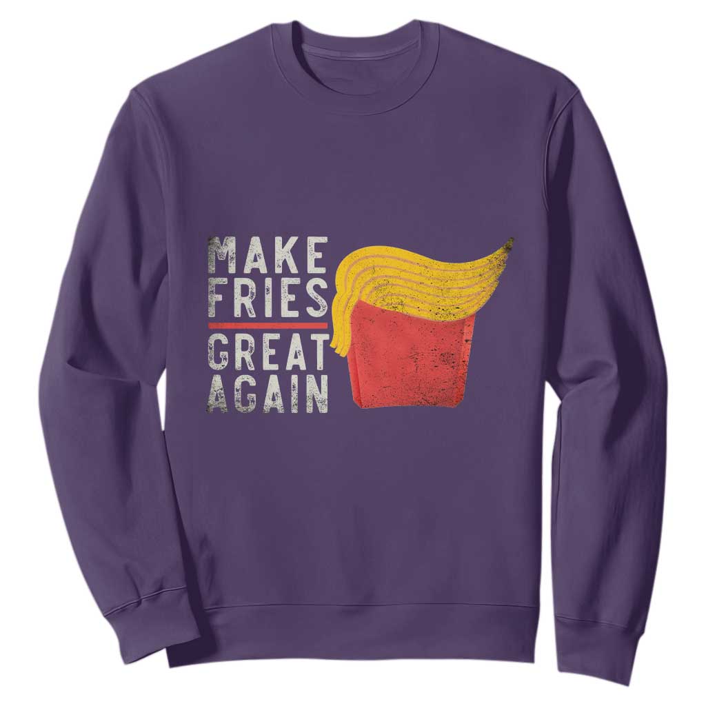 Funny Fries Sweatshirt Vintage Make Fries Great Again TS10 Purple Print Your Wear