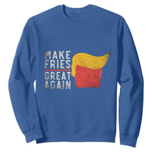 Funny Fries Sweatshirt Vintage Make Fries Great Again TS10 Royal Blue Print Your Wear
